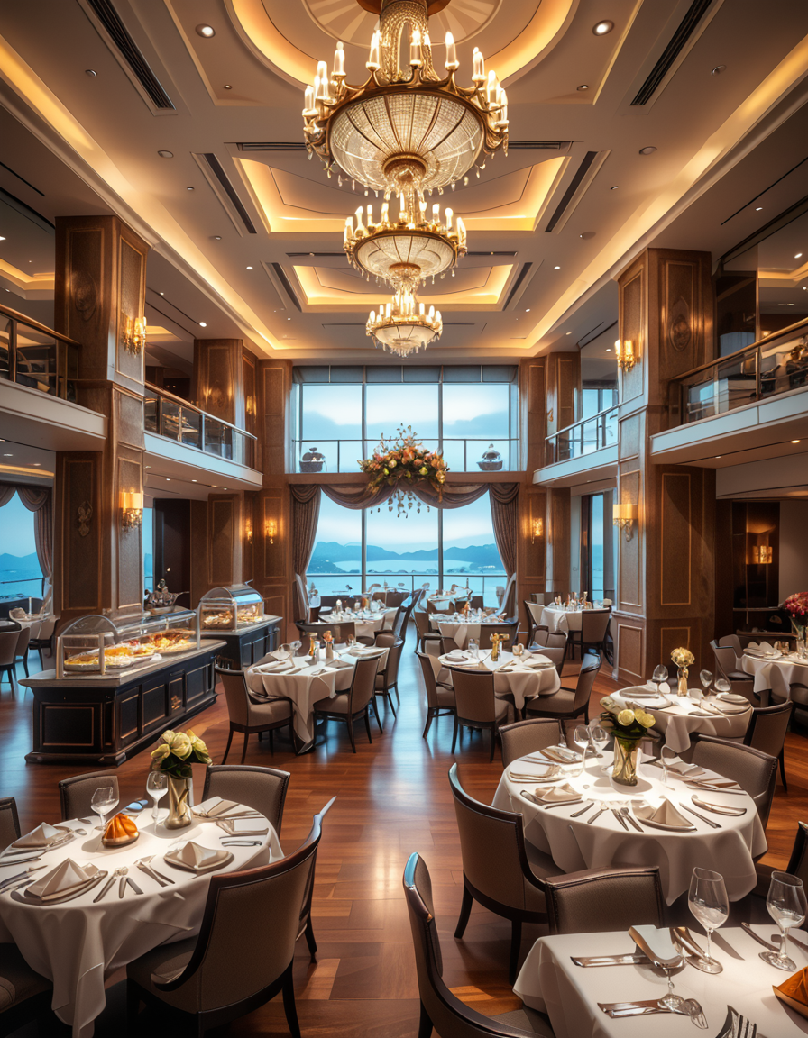 <lora:SDXLFaeTastic2400:0.4> <lora:extremely_detailed:0.4> extremely detailed
A grand and opulent buffet hall with high ceilings, adorned with intricate chandeliers casting a warm golden glow. The hall is lined with long, elegantly decorated tables covered in fine white linen, showcasing an extravagant selection of gourmet dishes. Silver chafing dishes gleam under soft ambient lighting, filled with delicacies such as succulent roasted meats, fresh seafood on ice, and vibrant platters of exotic fruits. Ornate floral arrangements and carved ice sculptures serve as centerpieces, enhancing the grandeur of the setting. In the background, tall arched windows with heavy velvet drapes reveal a breathtaking city skyline. Guests in elegant evening attire mingle, holding fine crystal glasses filled with champagne, adding to the sophisticated and lavish atmosphere.
luxurious buff3t h4ll,  <lora:luxurious_buff3t_h4ll-p:1>, Masterpiece,best quality,hi res,8k,hi res,8k,award winning,(sharp focus, intricate, highly detailed),