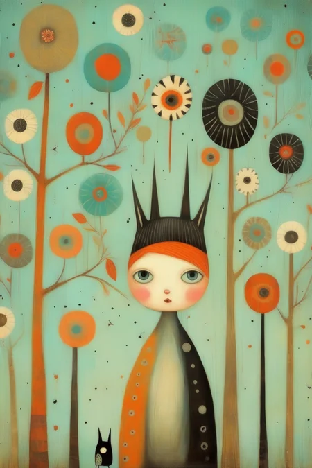 <lora:Tracie Grimwood Style:1>Tracie Grimwood Style - etsy, cute quirky designs but flat on canvas