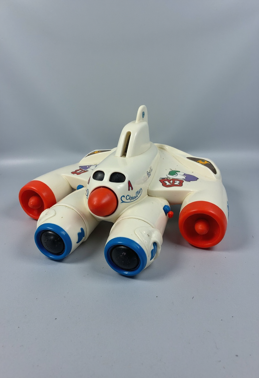 80s fisher price version of a Boeing B-29 Superfortress, FP80S style, fisher price 80s style