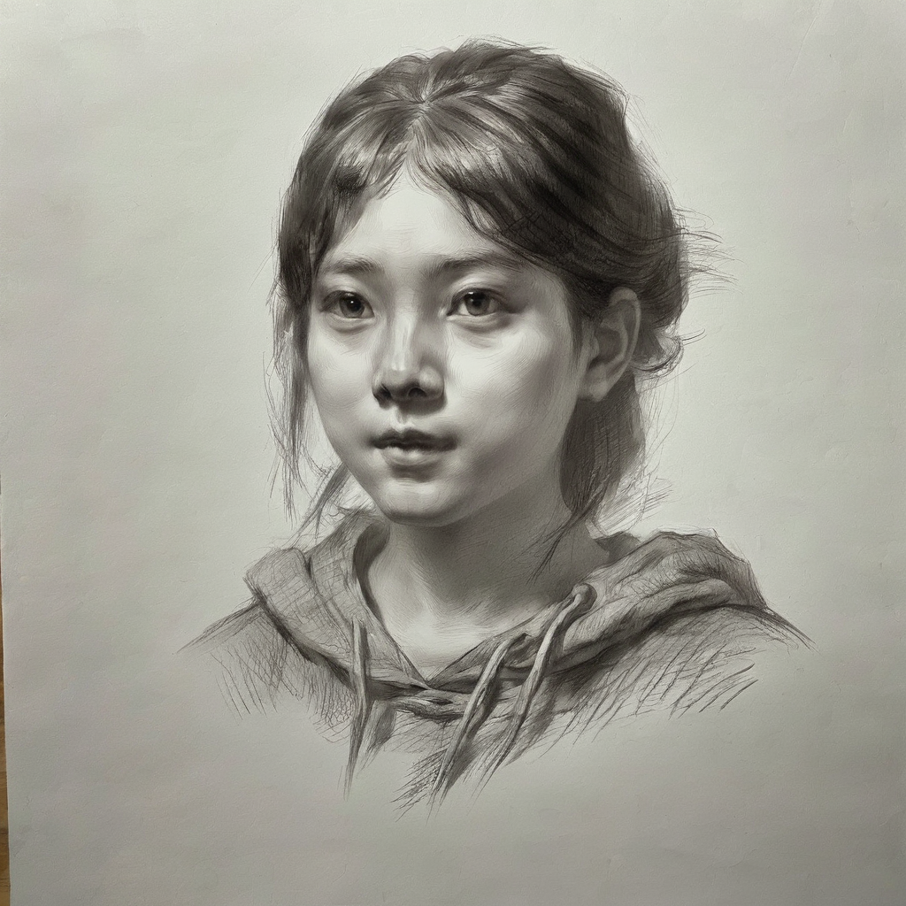 a cute girl,
sketch for art examination,<lora:sketch_for_art_examination:1>,