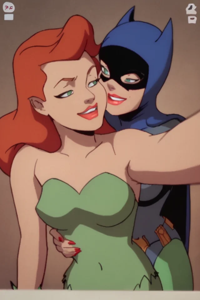 score_9, score_8_up, score_7_up,
2girls, batgirl, poison ivy, cowboy shot, standing position, couple selfie
<lora:batman_pony_v1:0.8>