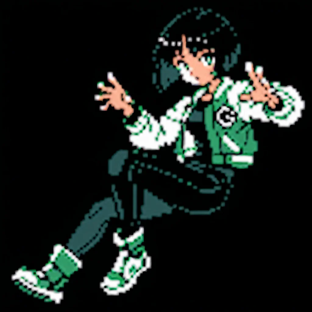 score_9,score_8_up,score_7_up,pixel art,sprite,(solo:1.3),<lora:pkm_gen02_data01_v01:0.8>,gn2pk,best quality,black background,full body,centered,1girl,bob cut,short black hair,green eyes,open jacket,black shirt,black pants,sci-fi,green boots,