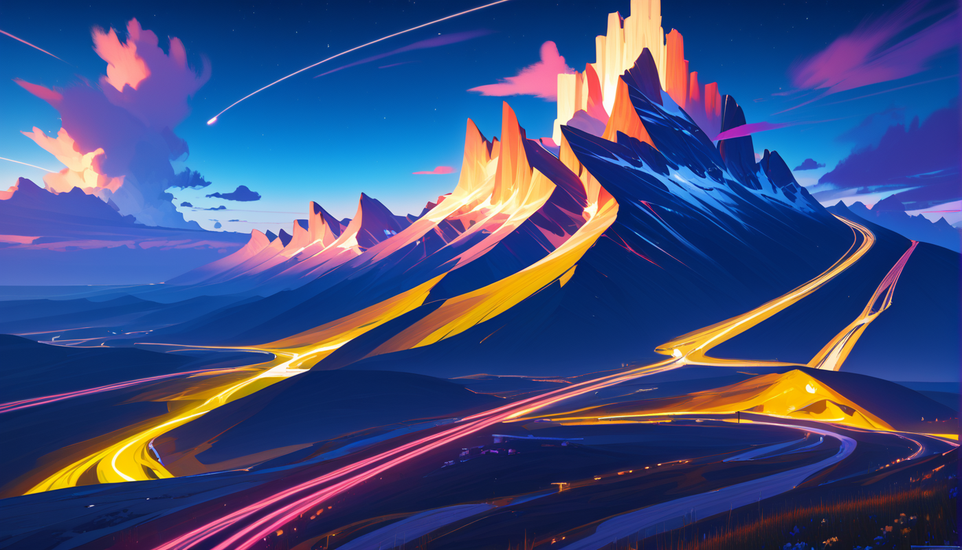 score_9, score_8_up, score_7_up, PDXL,  <lora:nightkaodiilandscapemix:1>,  (((no-vae))), 
A never ending spiral road beautiful landscape, night, stars in the sky, matte painting, digital art, trending on artstation, 4k, hyperrealistic, focused, extreme details, unreal engine 5, cinematic, masterpiece, Futurism art style, dynamic composition, bold geometric forms, vibrant colors, captures the spirit of technological advancement and modernity, landscape photography, vast vistas, natural beauty, dynamic compositions, captivating scenery, immersive, serene atmospheric lighting, excellent composition, Captured by the Sony A7IV with a 20mm G Master lens at F1.5,