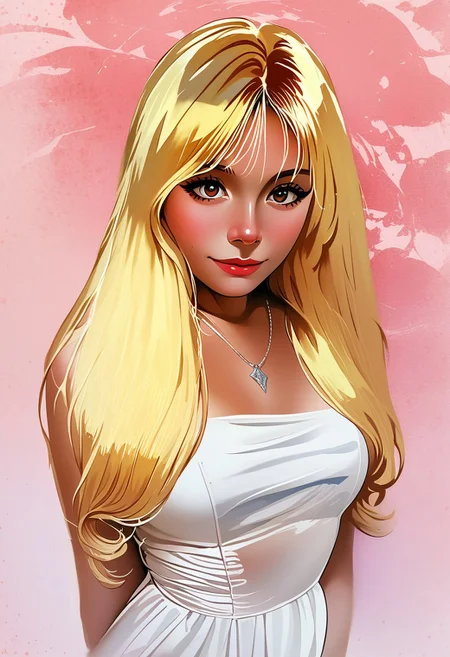 score_9, score_8_up, score_7_up, score_6_up, source_cartoon, 1girl, female, solo, soaking wet hair, smile, diaphonous white dress, bronze necklace, medium breasts, female focus, official style, close up, perfect anatomy, perfect face, standing, abstract beauty, beautiful, centered, looking at the camera, approaching perfection, dynamic, moonlight, highly detailed, watercolor painting, artstation, concept art, smooth, sharp focus, illustration, portrait