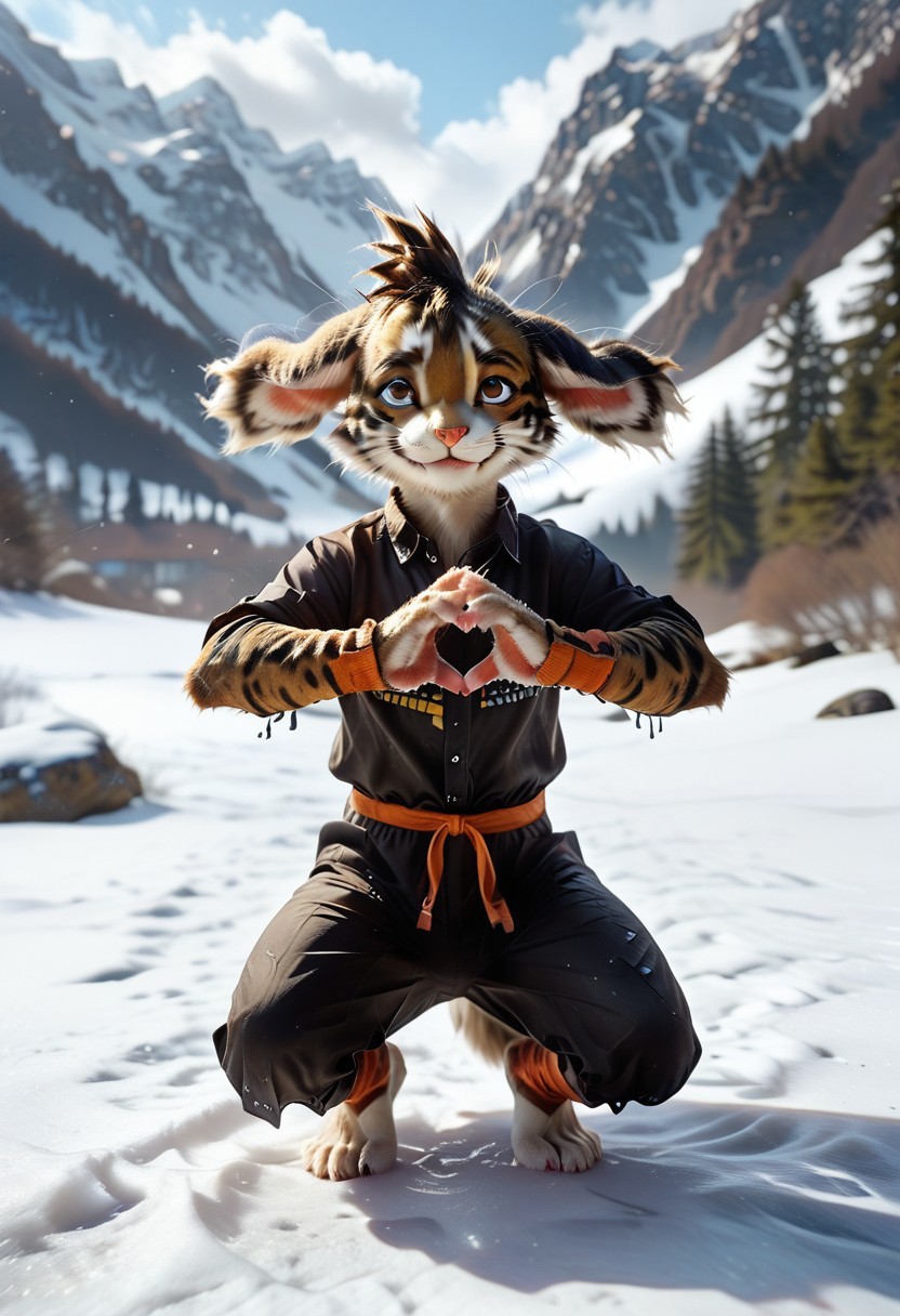 (((Barefoot furry character, full body, cinematic setting, furry male, plantigrade)))
(((rain))) keeps falling down - down
into the rivers of life
into the oceans of this world
and back up into the sky
((mountains of gold))
are shrinking in time
they vanish into space
revealing your true face
what is the meaning of all that is? 
just for a start...
I can feel your ((smile))
right in my heart
time is calling name by name
come back to me
enchanted by the sound 
the souls swirl around and around
((time is calling)) name by name
come back to me
enchanted by the sound 
my soul bursts into flames 
BREAK, intricate details, highly detailed, extreme detail, octane render, fine art, best quality, highres, (detailed face:1.5), ((full_body)), UHD, (((perfect hands))), low light,
