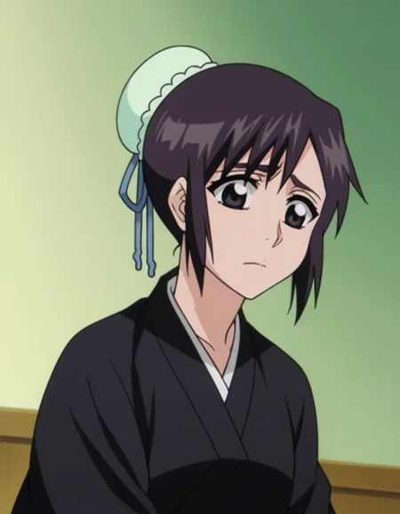 score_9, score_8_up, score_7_up, source_anime, <lora:momo-hinamori-anime-ponyxl-lora-nochekaiser:1>, momo hinamori, black hair, hair bun, single hair bun, bun cover, short hair, black eyes,, long sleeves, japanese clothes, kimono, haori, black kimono, hakama, black hakama,, hospital room, bedside, get well flowers, comforting, quiet, , , foot crossed over, hand on neck, elbow bent, solo,, cowboy shot, dutch angle