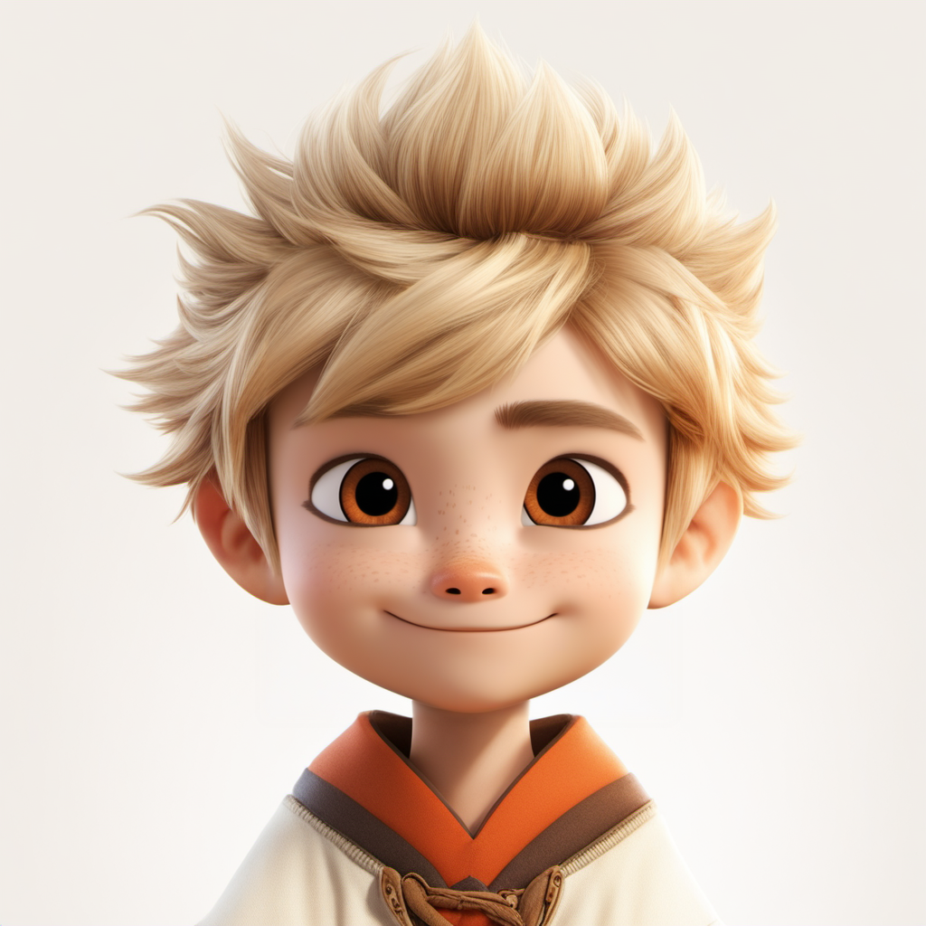 <lora:xiaoka:0.9>,xh,solo,smile,white background,looking at viewer,simple background,male focus,brown eyes,1boy,blonde hair,crownait,freckles,