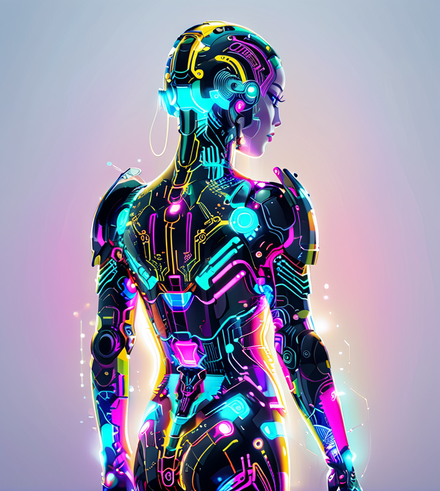 masterpiece,high resolution,8k,
 <lora:Circuit_patternXL:0.8>,
circuitpattern,
Futuristic figure, glowing cyber suit, intricate designs, neon accents, turned back, light gradient background