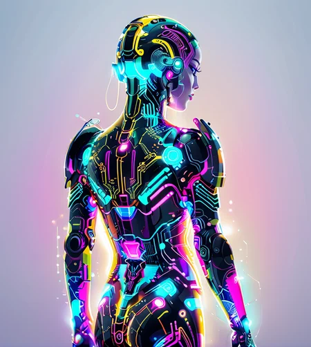 masterpiece,high resolution,8k,
 <lora:Circuit_patternXL:0.8>,
circuitpattern,
Futuristic figure, glowing cyber suit, intricate designs, neon accents, turned back, light gradient background