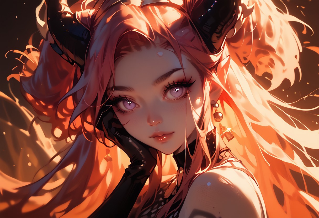 (score_9, score_8_up, score_7_up, score_6_up, 1girl, solo, embedding:zPDXL), Nemesis: A wavering mist takes form, elongating into dark tendrils. Her hair flows like an inky black mist, her eyes a swirling bright magenta. Her form is that of a beautiful woman, hourglass figure, (tiefling with black skin), (in the abyss),skyaboveme