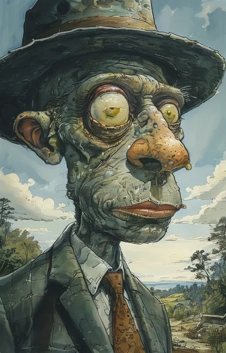 masterpiece,best quality,<lora:tbh279-sdxl:0.9>,illustration,style of Rob Rogers portrait of noble man