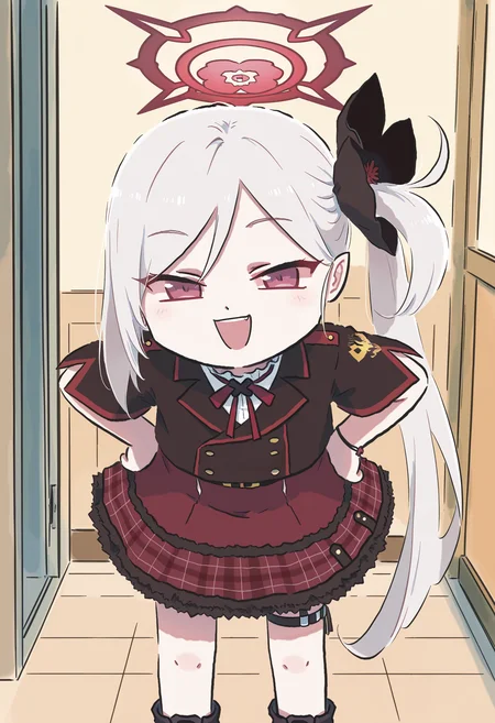masterpiece,best quality,high resolution,source_anime,highly detailed illustration,
seductive, detailed eyes, very aesthetic,absurdres,newest, amazing quality,
detailed eyes, absurdres,newest, amazing quality,
<lora:shiXinzoroV1ill:1.0>, shixinzoruo, chibi,
1girl, solo,
mutsuki \(blue archive\), smug, half-closed eyes, smile, hand on own hip, leaning forward, open mouth,