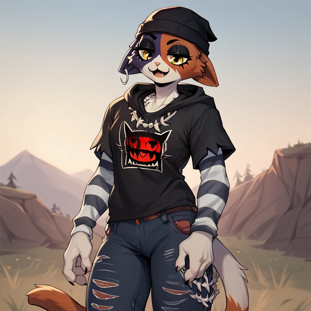 score_9, score_8_up, score_7_up, score_6_up, score_5_up, score_4_up, rating_questionable, <lora:Meowskulls:1>, Meowskulls is looking at the sky