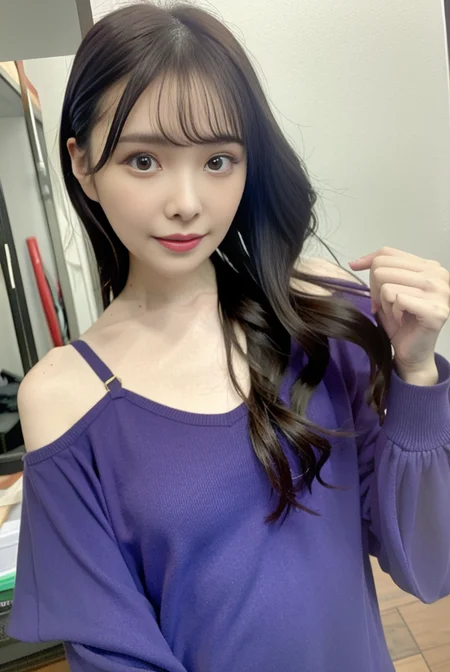 (8k, best quality, masterpiece:1.2), (realistic, photo-realistic:1.37), ultra-detailed,solo,1 girl,cute, smile,(skin dentation), (large breasts:1.3), (professional lighting, bokeh), (blouse:1.3), (portait:0.8), gorgeous, bloom, floating hair,(light particles, lens flare, glowing particles:0.6), specular lighting, soft lighting, head tilt, sunlight, looking at viewer, depth of field, (small head:1.4), bare shoulders, wide shoulders,pureerosface_v1, <lora:Arina:1>