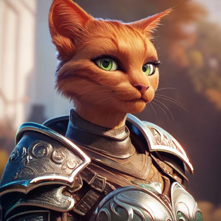 (((beautiful, detailed, high quality))), upper Body, score_9, score_8_up, score_7_up,
tabaxi, tabaxi cat,
1girl, ginger fur, green eyes, armor,
looking at the viewer, posing, blurred background, blurred fantasy background,