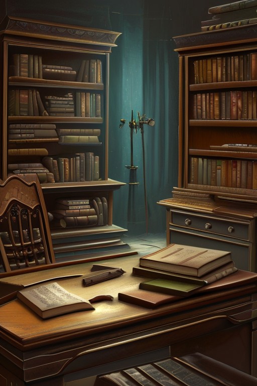 RAW photo, (masterpiece:1.3), subsurface scattering, heavy shadow, (high quality:1.4), (intricate, high detail:1.2), professional photography, HDR, High Dynamic Range, realistic, ultra realistic, photorealistic, high resolution, film photography, ambient lighting, atmospheric effects, <lora:detail_slider_v4:2>, OverallDetail, a scholar in an office, desk, books, shelves, FanStu, <lora:FantasyStudy-10:0.7>, epiCPhoto