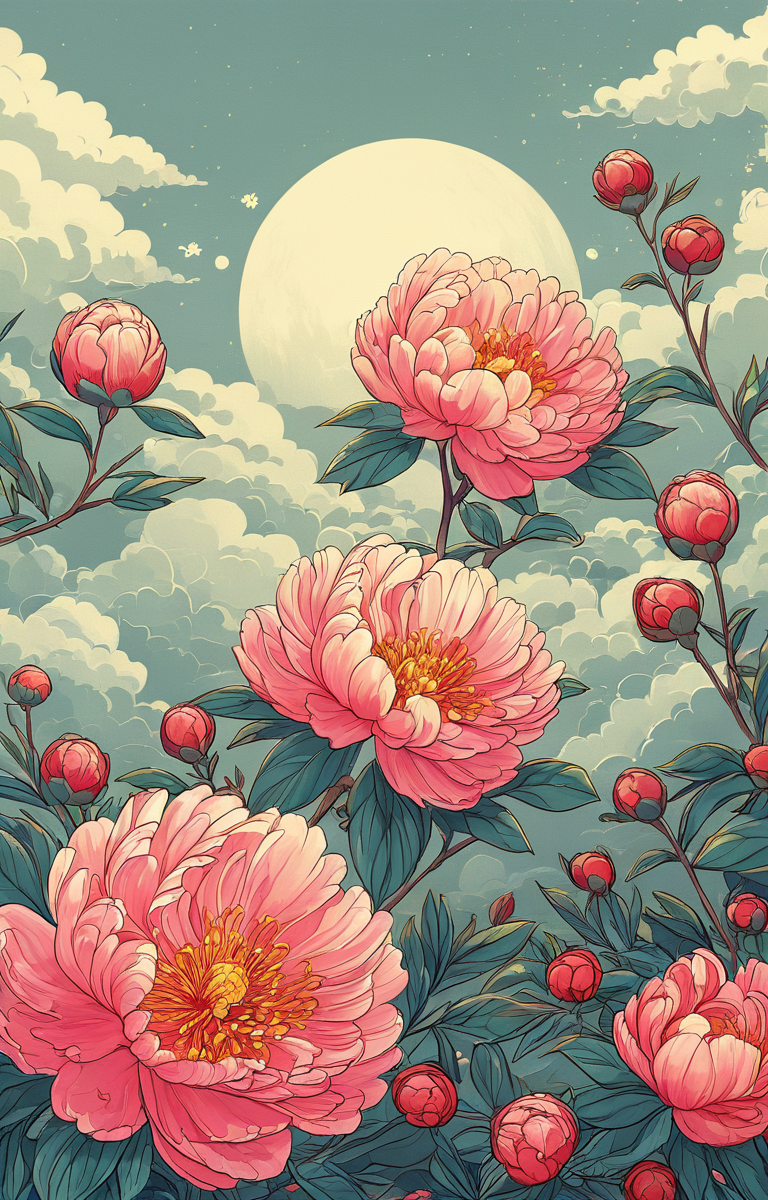 masterpiece,best quality,<lora:tbh43-sdxl:0.9>,illustration, decaying peonies
