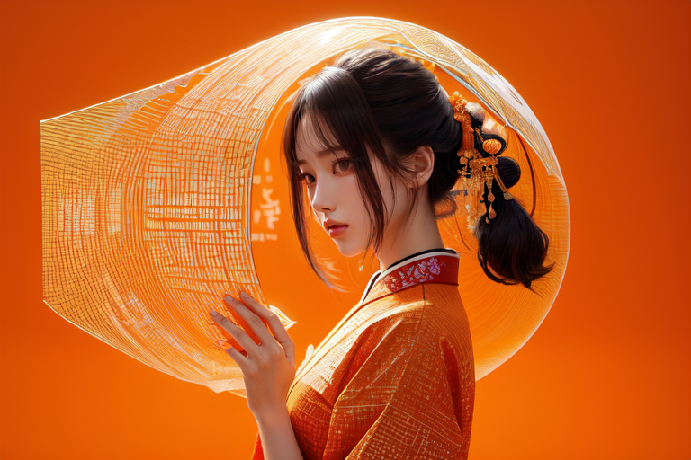 highly insanely detailed, masterpiece, top quality, best quality, highres, 4k, 8k, RAW photo, (very aesthetic, beautiful and aesthetic),  
(code_style,codestyle),japanese text,english text,traditional chinese text,(sympattern,geometric pattern), 
<lora:CodeStyle (half generic class)_564920:0.6>, 
(1girl:1.3), 1other, 
spring,(pure orange background,transparent background:1.2),âââ