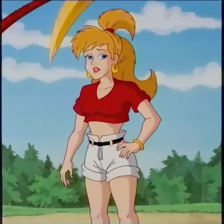 score_9, solo, woman, <lora:Tara Boumdeay XL:0.8> tara boumdeay, attack of the killer tomatoes, clean lines,