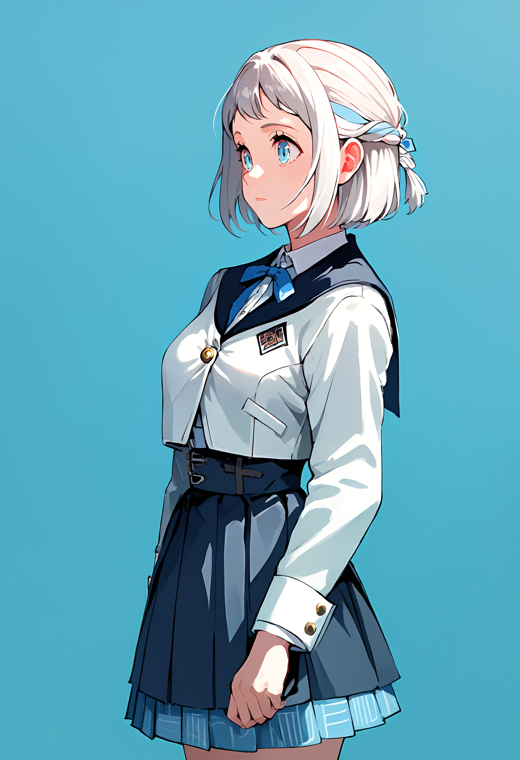 (score_9, score_8_up, score_7_up), 1girl,  katsuragi riiriya, cowboy shot, simple background, <lora:gakuen-imPO-v2e-000008:0.9>