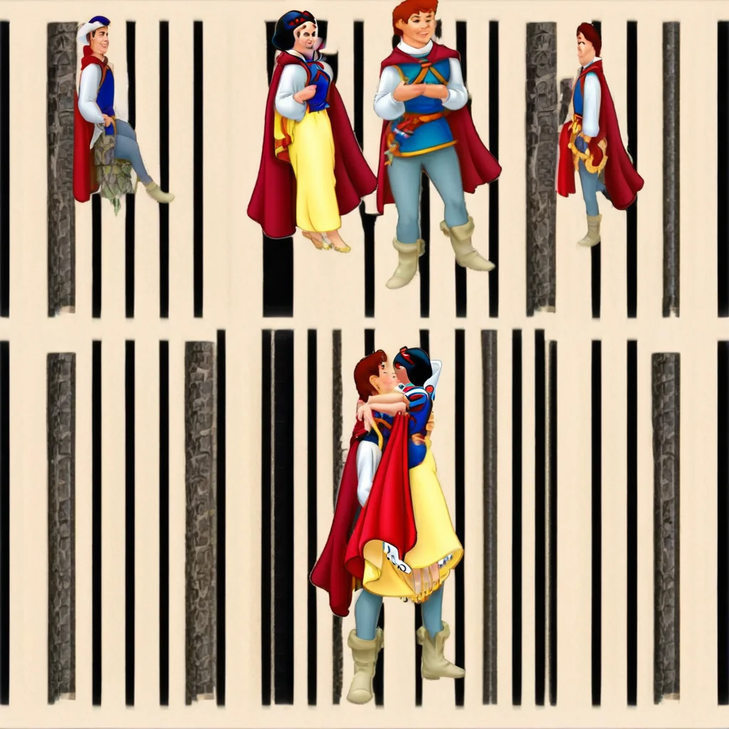 cartoon, 1girl, diseny snow white, 1boy, disney