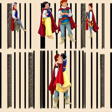 cartoon, 1girl, diseny snow white, 1boy, disney