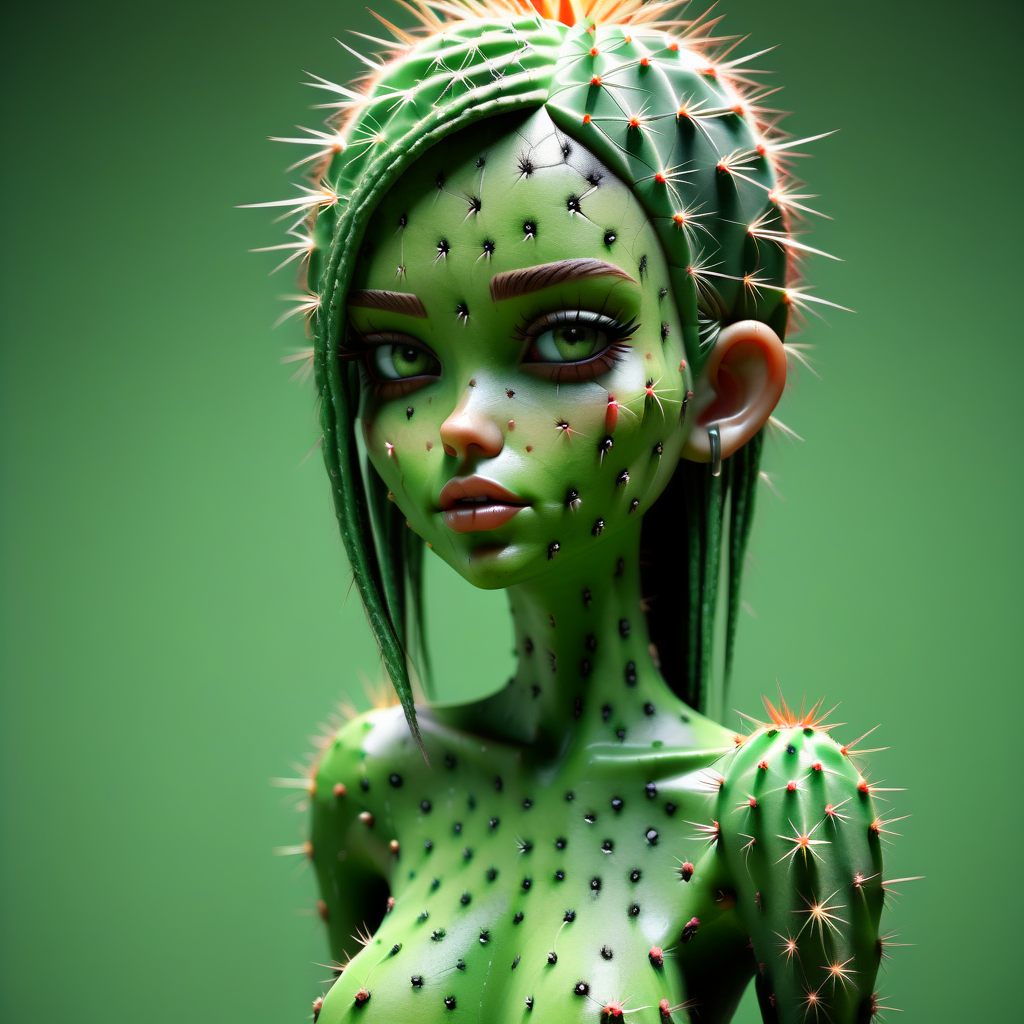 Cactexa sexy punk girl texture cactus, gren skin, cinematic, expressive <lora:Cactexa:0.9>