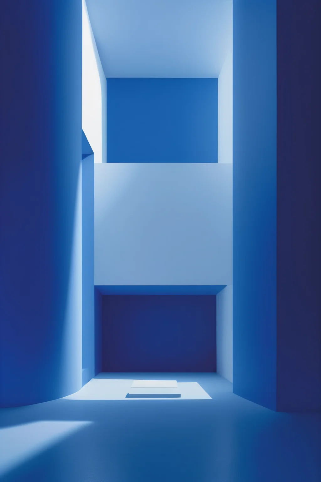 <lora:Hiroshi Nagai Style:1>Hiroshi Nagai Style - Make an illustration that combines the light and space of the Bauhaus [structure] with James Turrell. Blue and dark blue tones, light and pleasant colors 16k