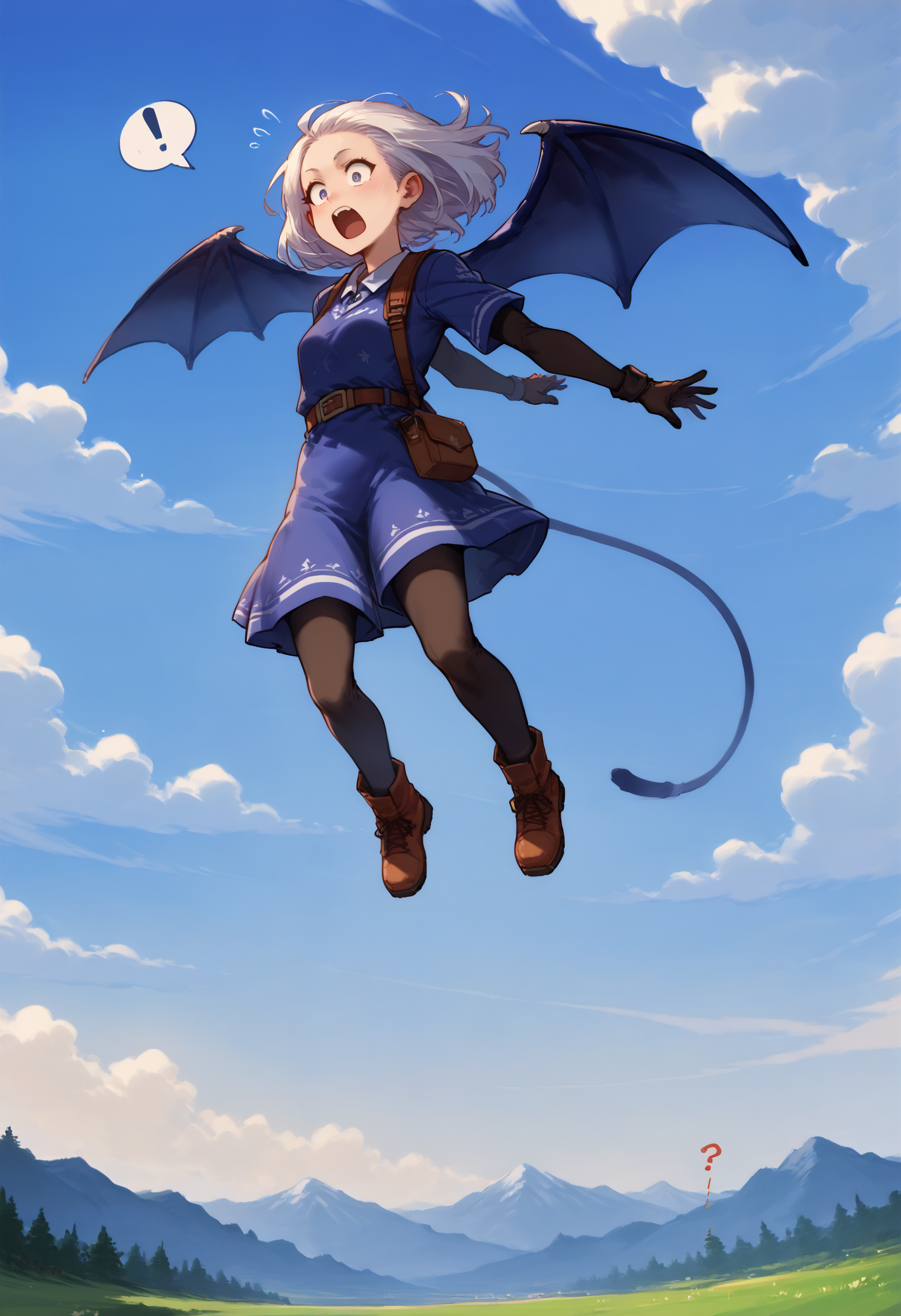 score_9,score_8_up,score_7_up,best quality,masterpiece,extreme detailed,full_body,zPDXL,nature,field,full_body BREAK <lora:Pony_DetailV2.0:1>,
BREAK dracky,no humans,blue_skin,<lora:dracky-pony:0.8>,jumping,(surprised:1.1),(exclamation mark:1.1),(flying sweatdrops:1.1),