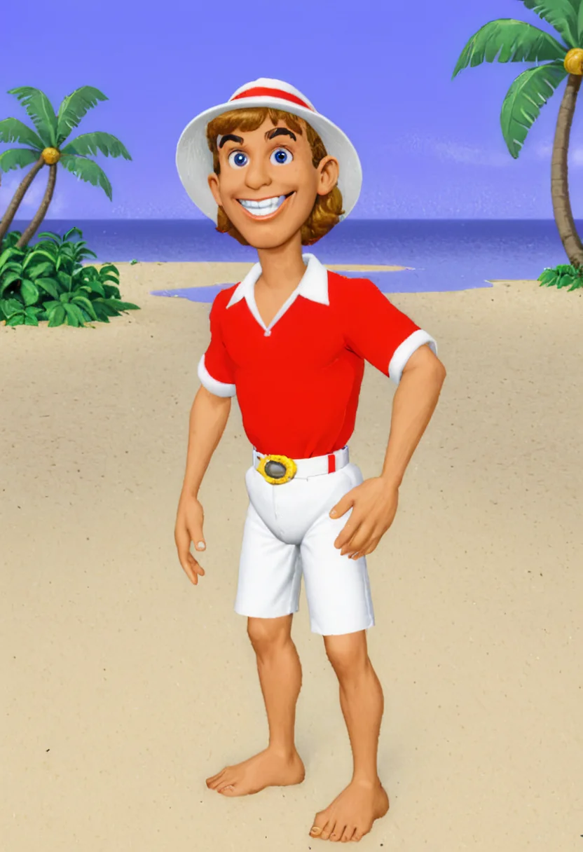 <lora:3D_Movie_Maker_XL:1.1> a screenshot from a 1990s Gilligan's Island for the SNES