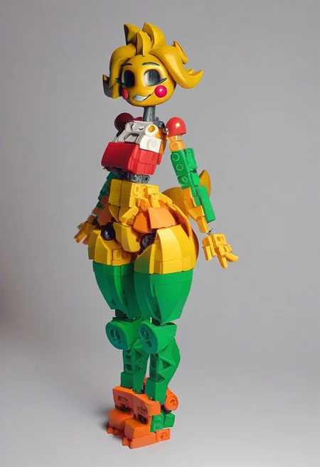 score_9, score_8_up, score_7_up, source_furry, 1girl, solo, Lego, MOC, Lego girl, standing
