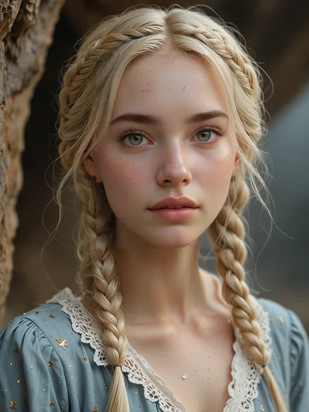 ( detailed realistic background:1),
( official art, beautiful and aesthetic:1 ),
realistic lighting,
cinematic lighting,
hyperrealism,
soothing tones,
muted colors,
high contrast,
soft light,
sharp,
artistic photoshoot,
( cute, petite:1.2 ),
slender,
european,
pale cheeks,
square face shape with angular jaw,
natural "no-makeup" makeup,
heart-shaped compact ass ,
senior,
platinum blonde hair ,
crown braid ,
hip focus
underground cave exploration discovering hidden wonders ,
whispering rain with soft moonlight ,
twinkling constellations ,
One-piece
lower body clothing, carbon-fiber nanotube, , clay tiles, oversized fit, high waist, allover print,button fly,,patches,,cargo pockets,,cross-back,,ice wash
lace sock
mary jane ,
Discontented, turn pale ,
looking at viewer,