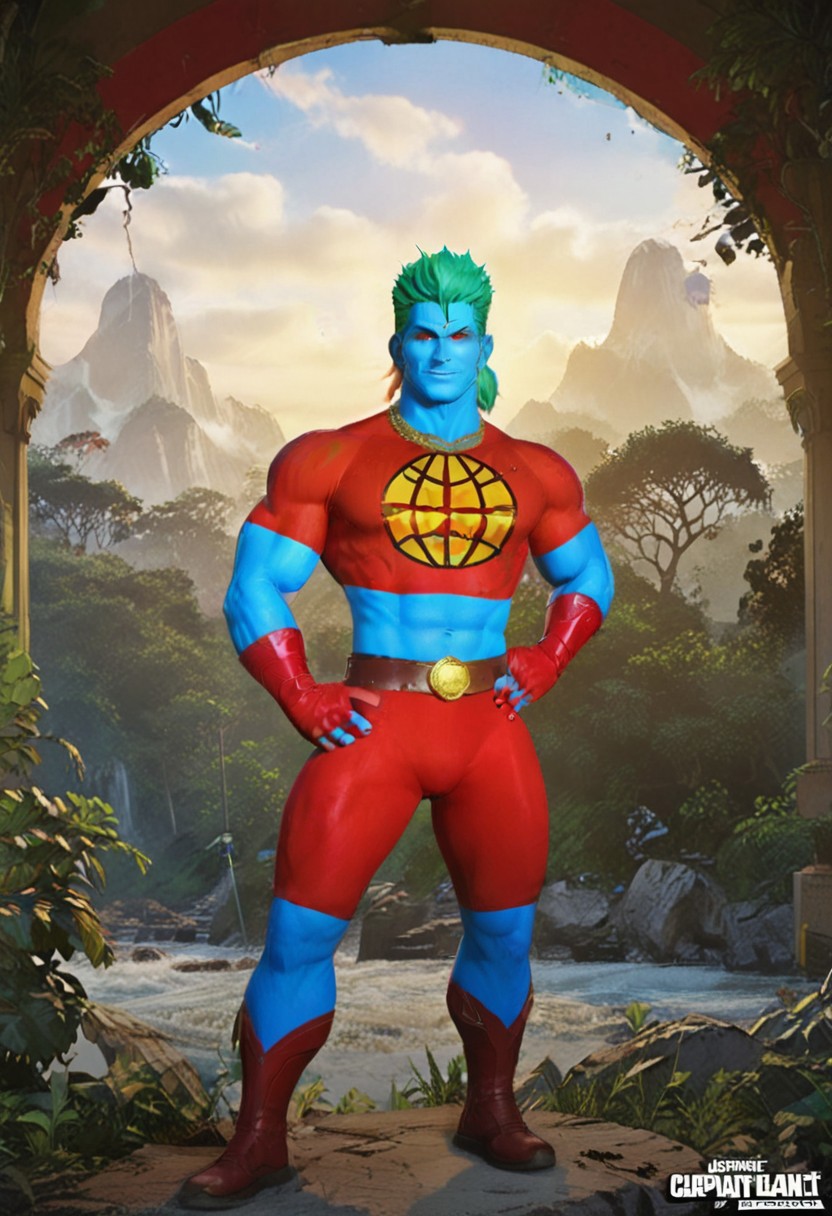 gta vi style concept art of 
captainplanet
style of Alphonse Mucha
Legendary quality.