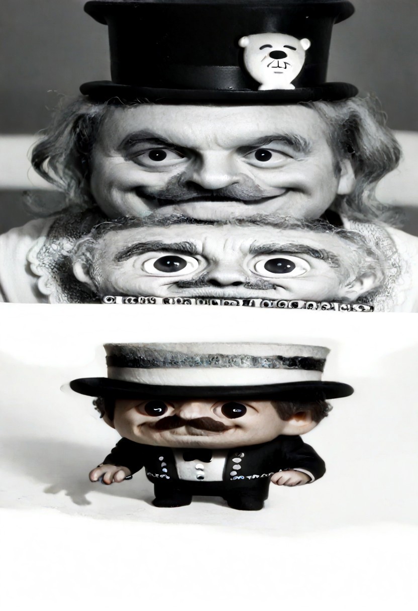 ((((((black and white,wideputinmeme))))),((small man with mustache, top hat, kenbis, chibi, chibi, male only, male, male chibi, monocle, art deco, thick mustache, comically large mustache, handlebar mustache, tiny, multiple men, shrunk, microxl, some little guys,  high angle, from above)), bwMovies, realistic, photo, vintage photo, ((very small man, small man, a small man, a man who is small, a small man)), an unapologetically small human male, black and white, smiling, very happy, euphoric, ecstatic, wonderful small men, large smile, huge smile