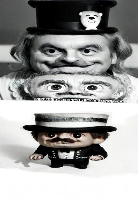 ((((((black and white,wideputinmeme))))),((small man with mustache, top hat, kenbis, chibi, chibi, male only, male, male chibi, monocle, art deco, thick mustache, comically large mustache, handlebar mustache, tiny, multiple men, shrunk, microxl, some little guys, high angle, from above)), bwMovies, realistic, photo, vintage photo, ((very small man, small man, a small man, a man who is small, a small man)), an unapologetically small human male, black and white, smiling, very happy, euphoric, ecstatic, wonderful small men, large smile, huge smile