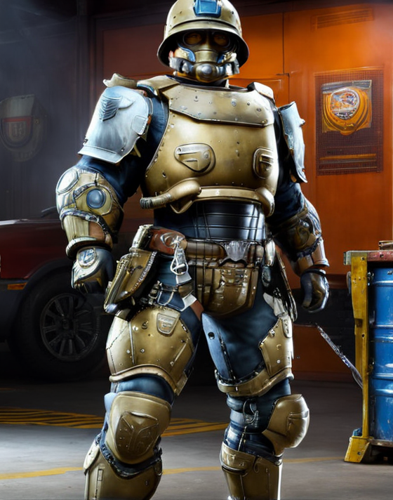 ((Masterpiece, best quality,edgQuality,photorealistic,ultra photorealistic)),standing,posing for a picture,
edgHalo_armor,power armor, a man in a helmet and armor standing in a garage ,wearing edgHalo_armor
 <lora:edgHaloXL:1>