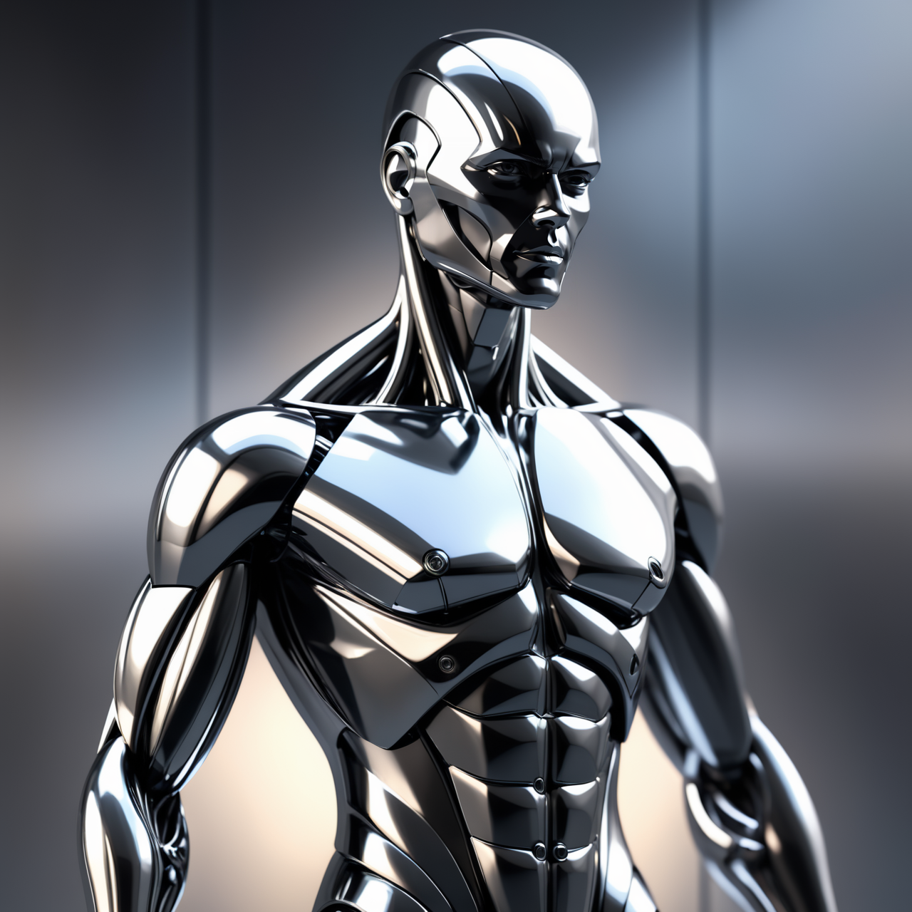 a man made out of Jed-Steel, masterpiece, wallpaper engine, octane render ,  <lora:PolishedSteelStyle:0.7>
