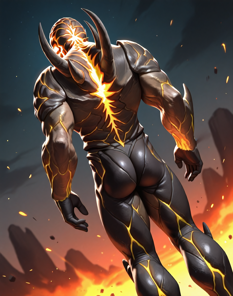 <lora:Dark_Khan_(Mortal_Kombat)_(Illustrious)_(AD):1.35> Dark Khan, muscular, Mortal Kombat, 
dutch angle, exterior, battle field, 
male focus, gradient coloring, villain, end boss, overpowering, evil, gritty dark fantasy, back view, butt, hyper muscular, 
BREAK very awe, aesthetically pleasing, masterpiece, best quality, amazing quality, very aesthetic, perfect depth of field shot, in'ei,
Smooth Quality, lazympos, IllustQualXL_Pos,