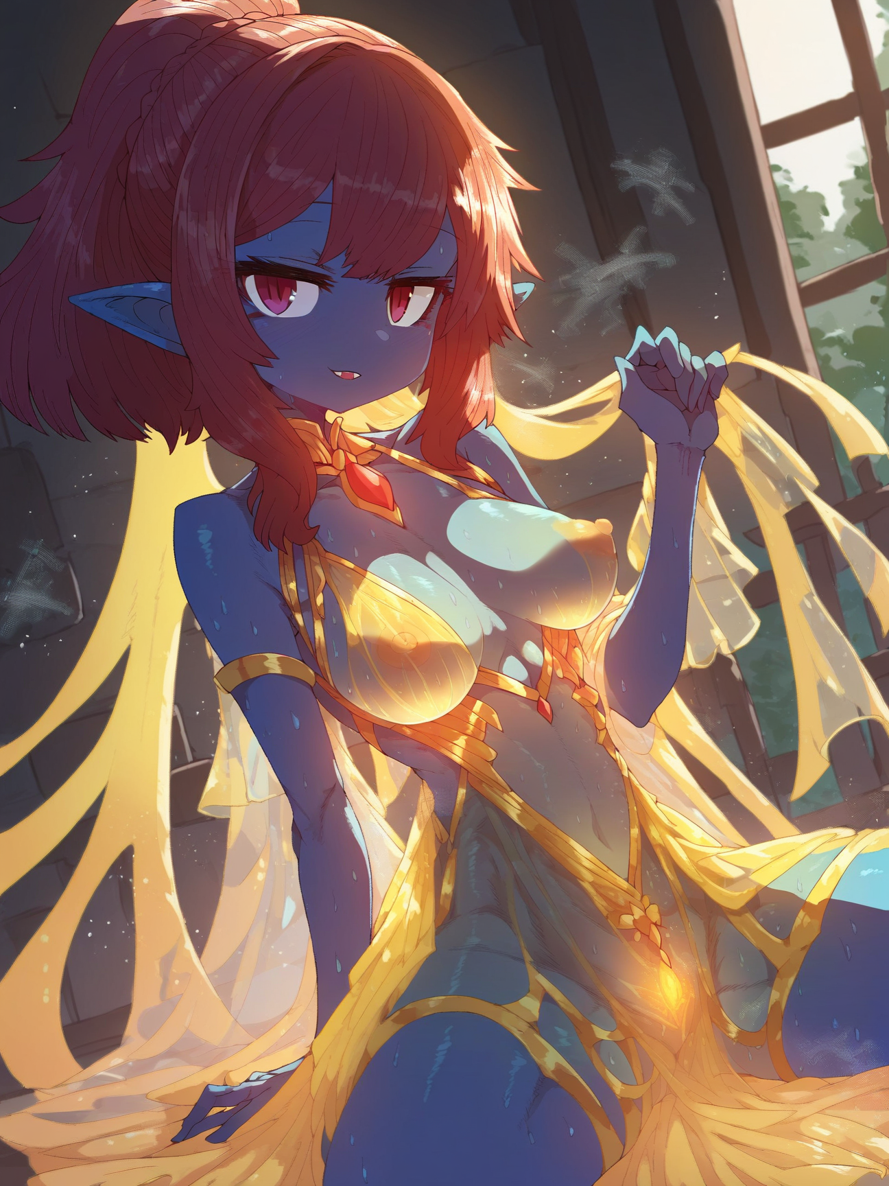 score_9, score_8_up, score_7_up, score_6_up, score_5_up, score_4_up,
beautiful woman wearing a yellow bioluminescent dress, <lora:bioluminescent_dress-PD-1.0:1>,
erotic, nsfw, presenting, open clothes, spread legs, see-through, nipples,
sumiyao_(amam),