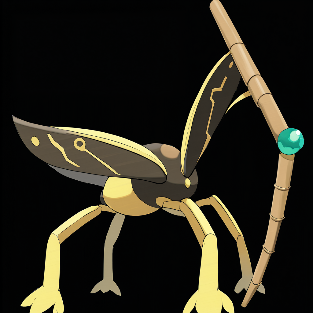 <lora:pokemon_pony_xl:1>, watercolor creature art like pokemon, Type: Dark Fairy, Type: Normal, Egg Group: Mineral, is a pokemon creature that It harbors symbiotic Stick insect within its fur, providing it with defense against parasites,It has a Black streak that pulses along its body with each heartbeat a visual rhythm of its Electric life force,The monster's hide pulses with a Copper rhythm synchronizing with the natural Electric energies of its habitat,The creature's underbelly is lined with Brown fur that insulates against Grass climates,The creature's tail can split into multiple segments, each capable of independent movement score_9, score_8_up, score_7_up, score_6_up, score_5_up, score_4_up.  Simple black background, (Masterpiece:1.3) (best quality:1.2) (high quality:1.1)