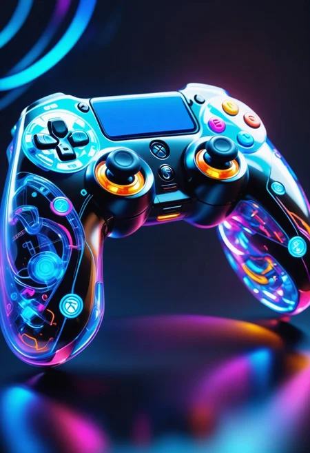 a game controller made out of Jed-CyFut , full of details , positive emotional