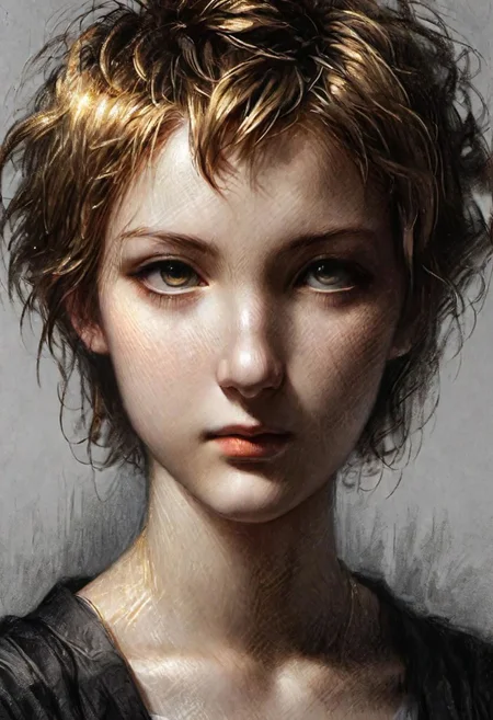 (masterpiece), 
1girl, 
short hair,
gold energy unleashed,
upper body shot,
dark,
 HDR, highly detailed, 32k, 
looking at viewer,
perfect face feature,