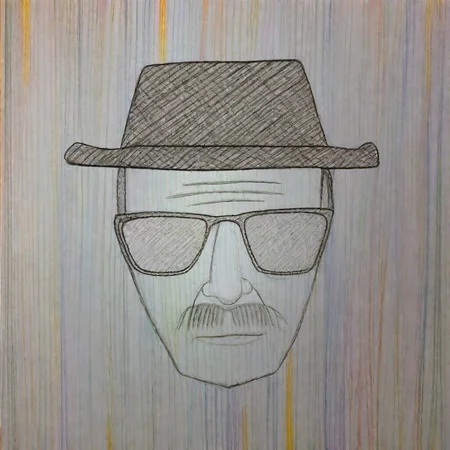 walter white with hat and black sunglasses,mustache,<lora:crayons_v1_sdxl:1>