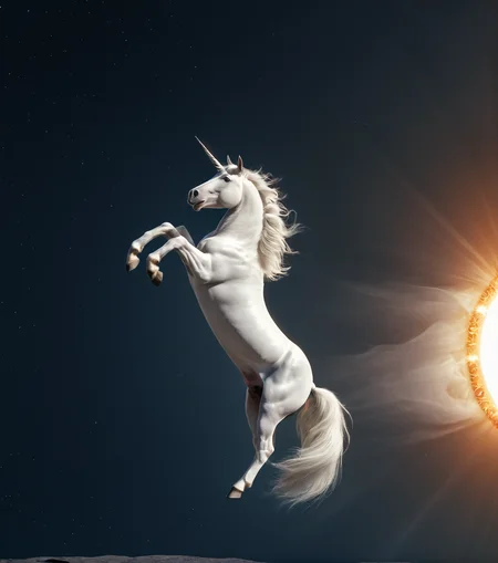 <lora:3cl1p53_01XL-000008:1.1>,(3cl1p53 style),a cinematic movie photograph a (white unicorn:1.1) jumping high over a (3cl1p53 eclipse:0.9), (rising high in the sky above),surrounded by bright solar corona,HDR,(side view:1.1),(wide angle shot),sharp focus,(highly detailed),(8k wallpaper),intricately detailed,highres,absurdres,hyper realistic,8K UHD DSLR,IMAX,extremely intricate,4k textures,cinematic look),hyperdetailed