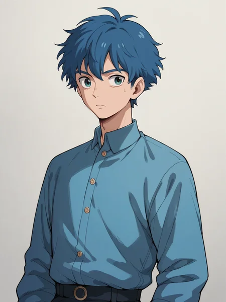 score_9, score_8_up, score_7_up, score_6_up, score_5_up, score_4_up, <lora:gh1bl1XLP:0.8> gh1bl1, 1boy, blue hair,