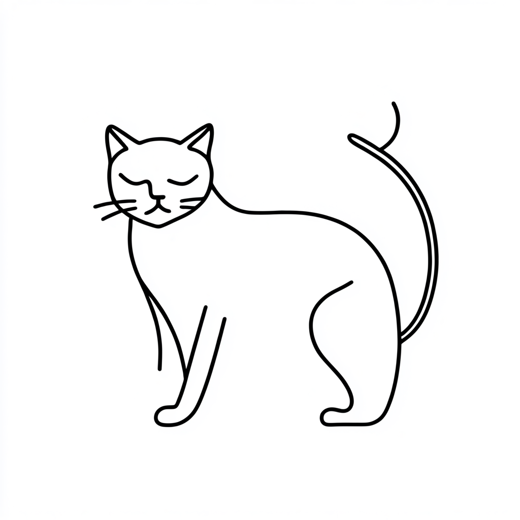 ArsMJStyle, simplest line art, cat