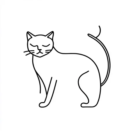 ArsMJStyle, simplest line art, cat
