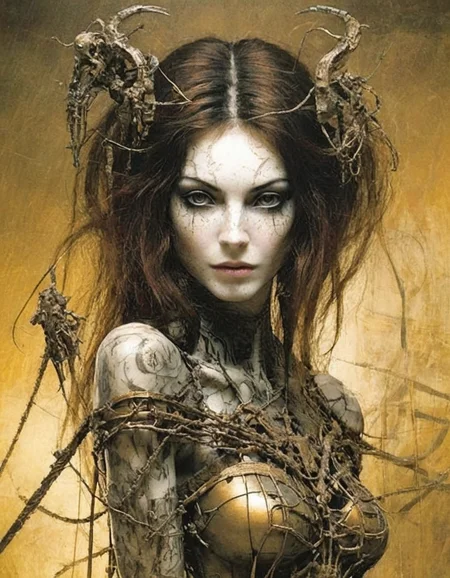 an expert creation by dave mckean of a lady <lora:AnalukXL8:1>
