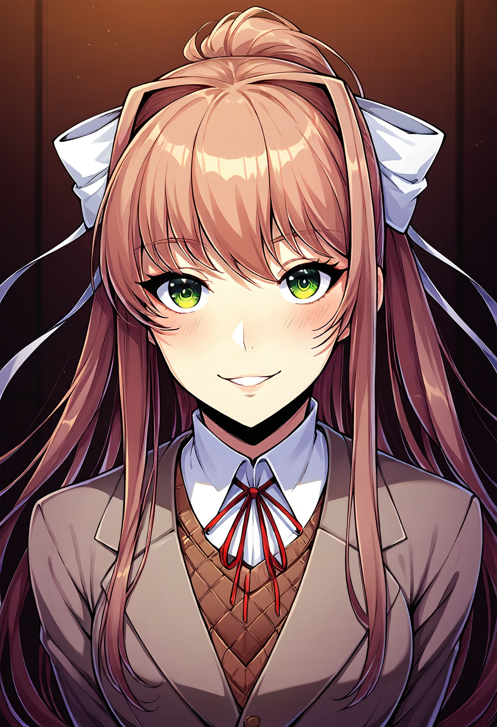 score_9, score_8_up, score_7_up, score_6_up, score_5_up, score_4_up, 1girl, monika \(doki doki literature club\), <lora:Sinozick_Style_XL_Pony:0.3> sinozick style,<lora:Taimanin_Yukikaze_BlackLilith_Artstyle_PonyXL:0.6> <lora:Line Art Style LoRA XL:0.6>