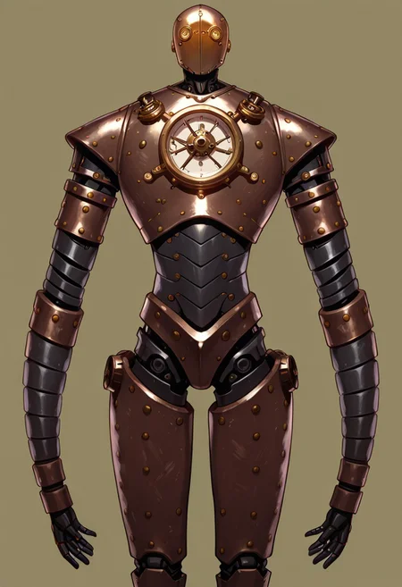 masterpiece, best quality,
BREAK, (solo), 1other, ((humanoid)), (((no human))), (((steampunk))), (((mechanical body))), (((automaton))),
(segmented arms),
looking at viewer, standing,
<segment:yolo-Anzhc Face seg 640 v2 y8n.pt,0.4,0.5//cid=1>
simple background,